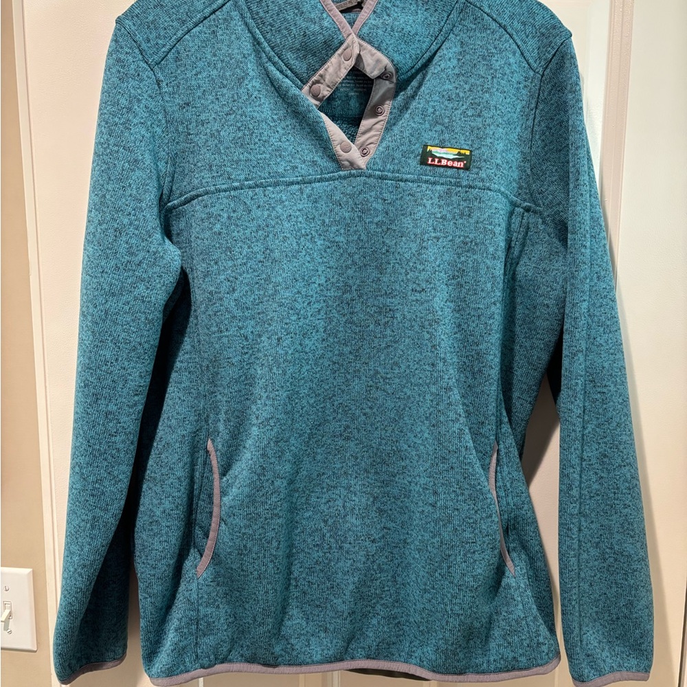 L.L. Bean Blue V-Neck with Snaps